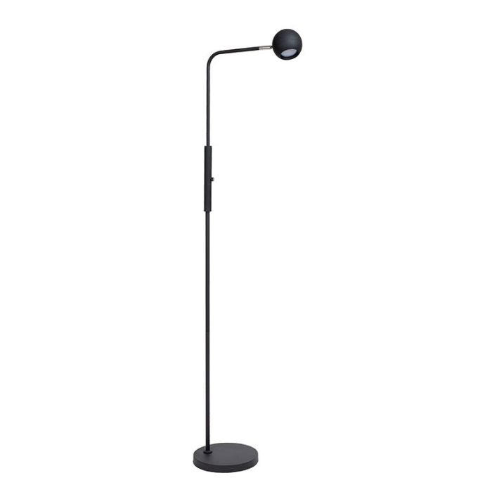 Lampada da terra ricaricabile moderna nera, Comet, 3W, 2700K LED, controllo touch