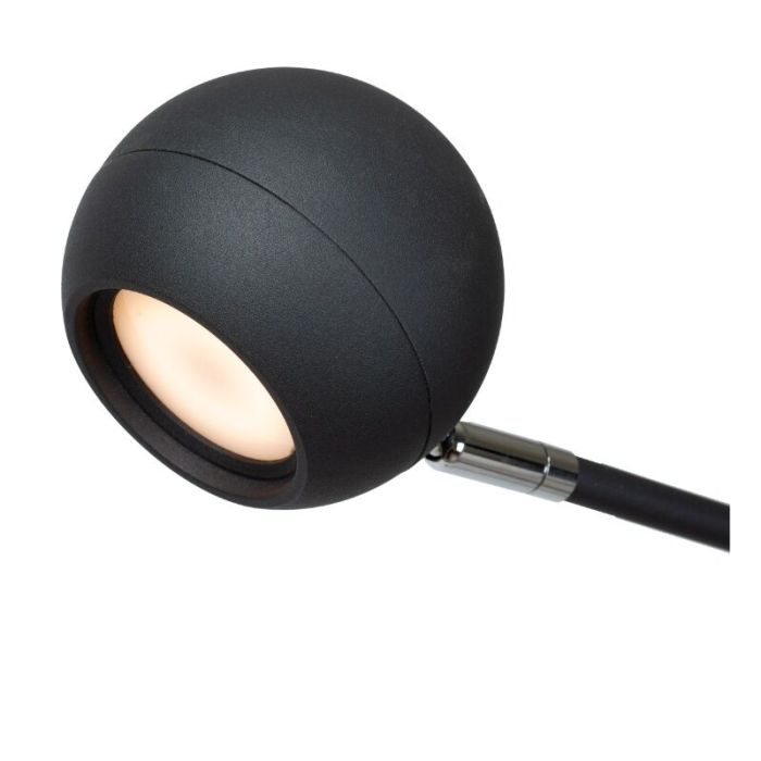 Lampada da terra ricaricabile moderna nera, Comet, 3W, 2700K LED, controllo touch