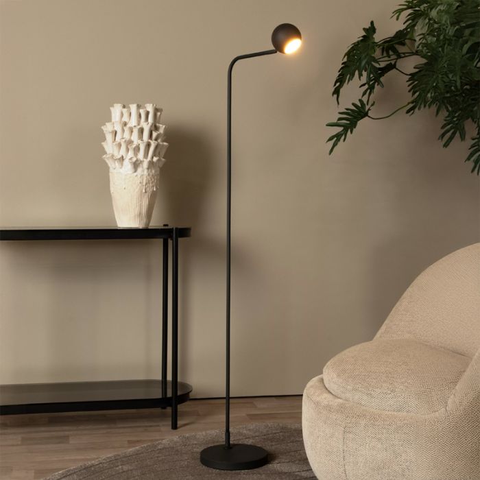 Lampada da terra ricaricabile moderna nera, Comet, 3W, 2700K LED, controllo touch