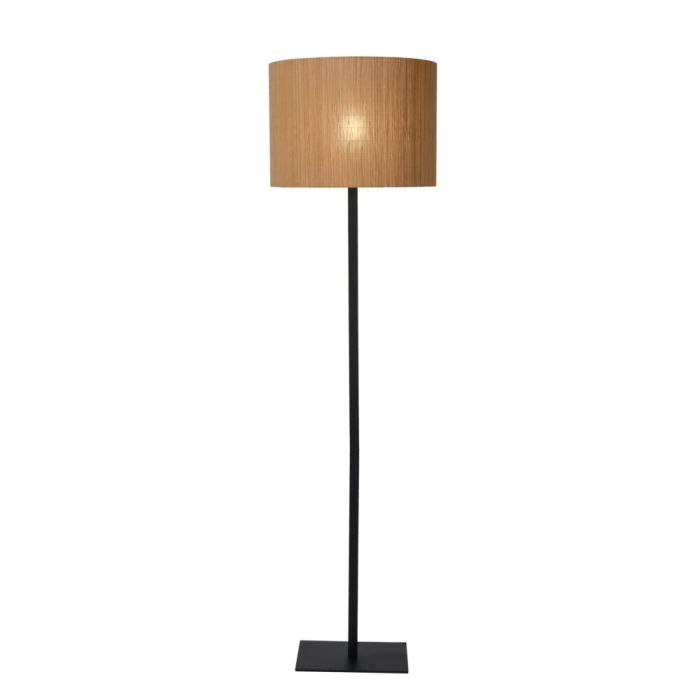 Lampada da terra in rattan marrone, Magius, con interruttore