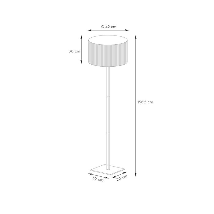 Lampada da terra in rattan marrone, Magius, con interruttore