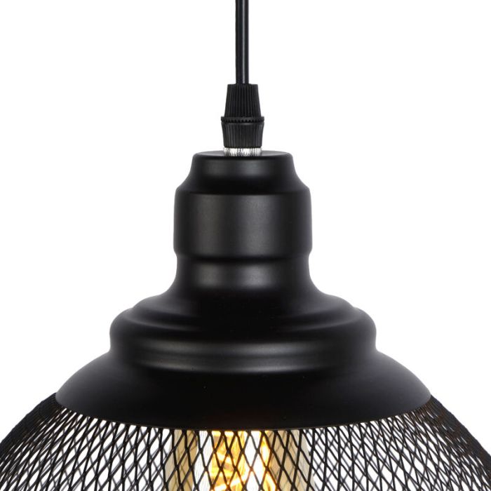 Lampada a sospensione retrò nera, Mesh