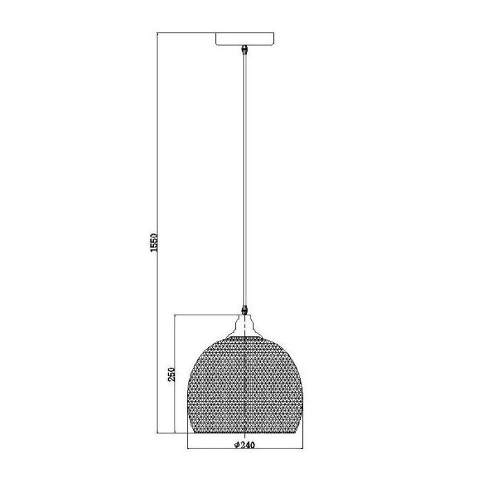 Lampada a sospensione retrò nera, Mesh