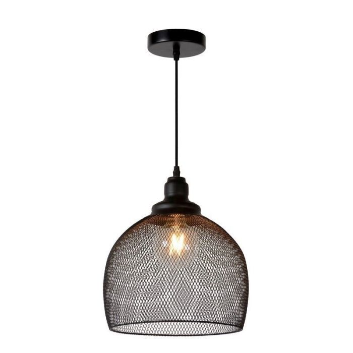 Lampada a sospensione retrò nera, Mesh