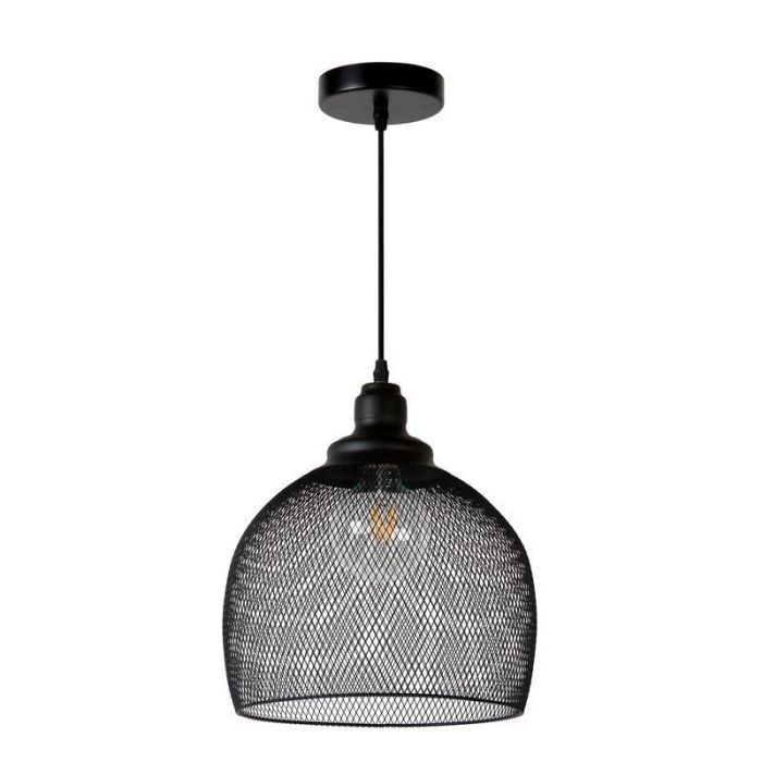 Lampada a sospensione retrò nera, Mesh