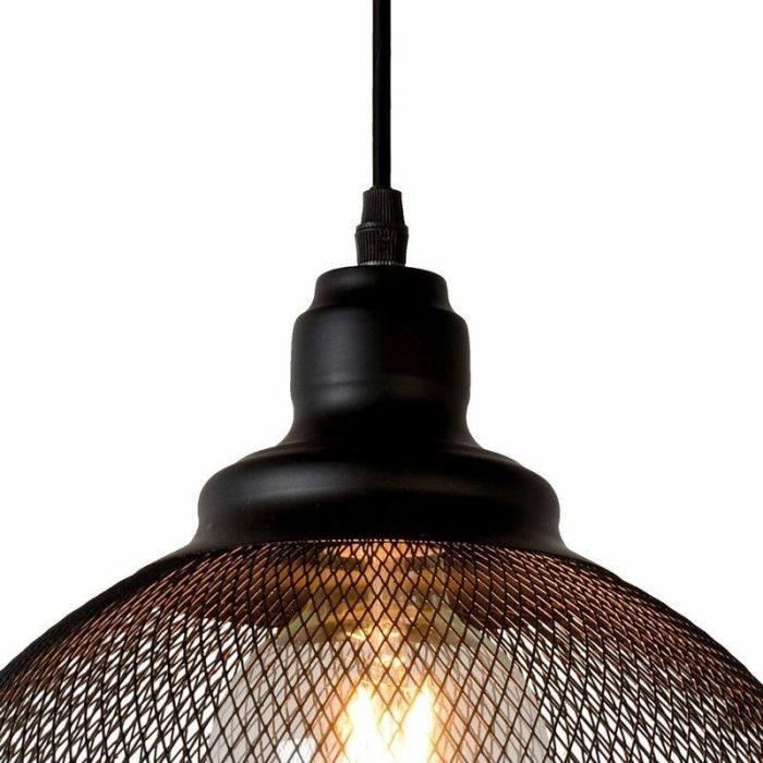 Lampada a sospensione retrò nera, Mesh
