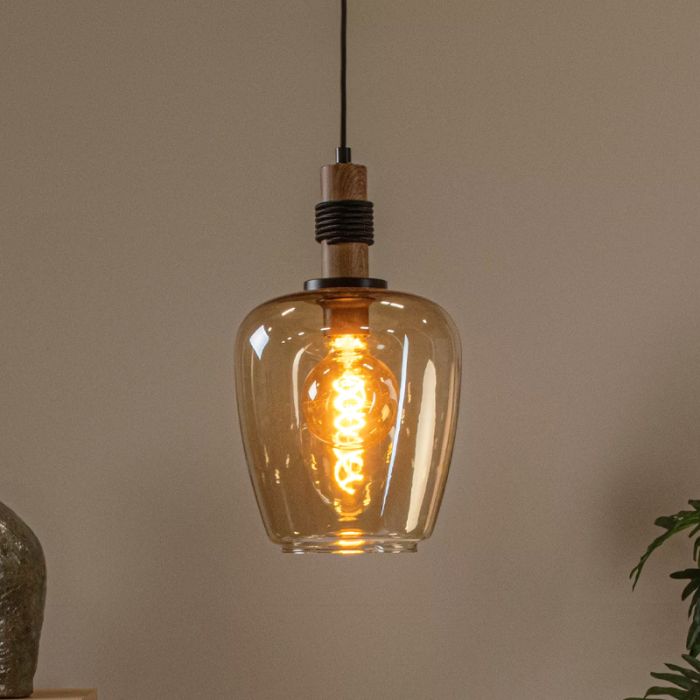 Lampada a sospensione retrò ambrata, Ilona