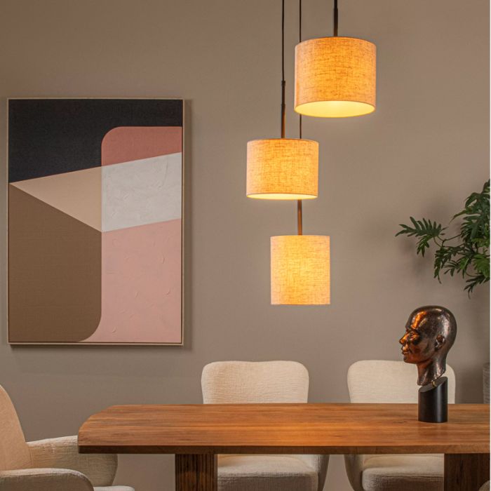 Lampada a sospensione rustica beige, Maya