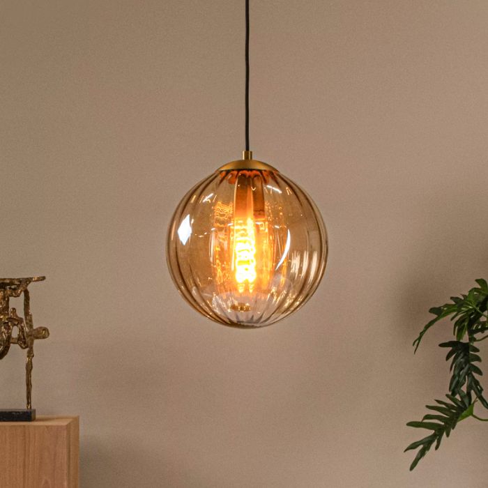 Lampada a sospensione retrò ambrata, Monsaraz