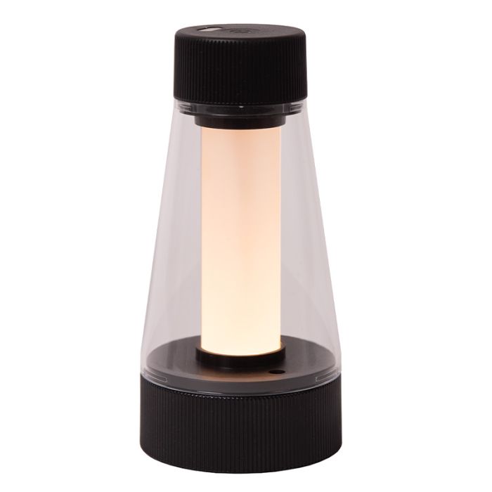 Lampada da tavolo da esterno ricaricabile moderna nera, Lorali, 1,2W, 2700K LED, IP44, controllo touch