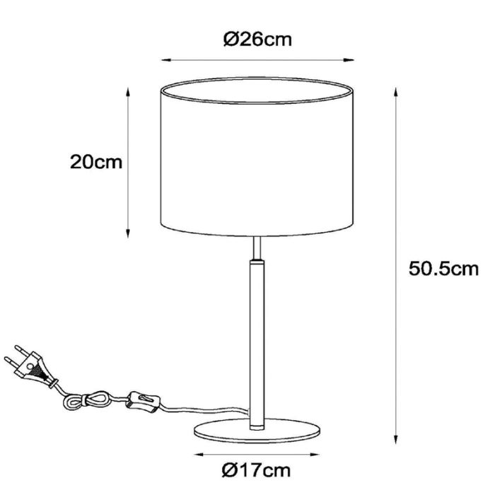 Lampada da tavolo rustica beige, Maya, con interruttore