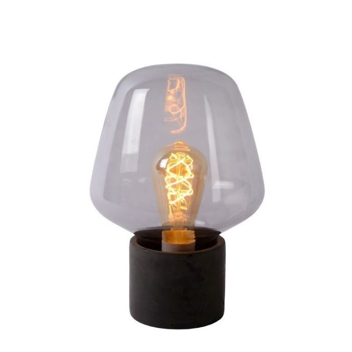 Lampada da tavolo in cemento grigia, Becky, con interruttore