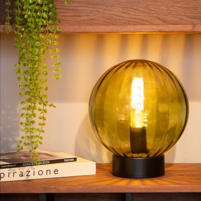 Lampada da tavolo retrò verde, Monsaraz, con interruttore