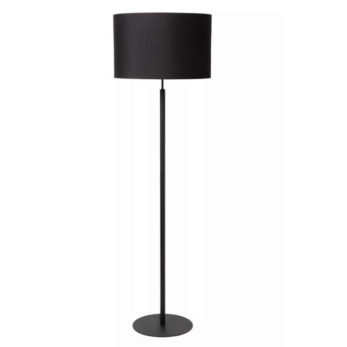 Lampada da terra rustica nera, Maya, con interruttore