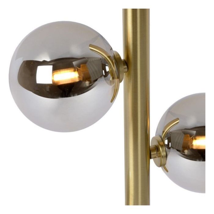 Lampada da terra retrò dorata, Tycho, con interruttore
