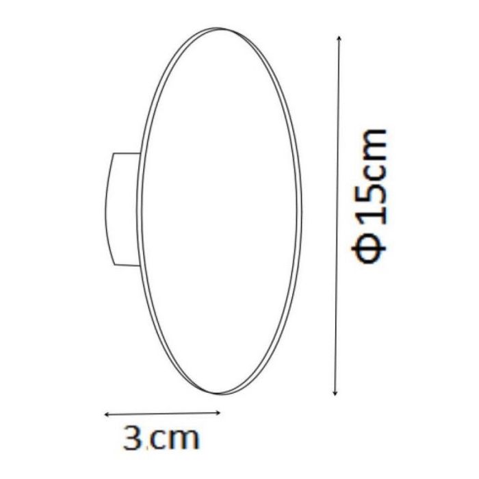 Applique da parete moderna nera, Eklyps led, 6W, 3000K LED