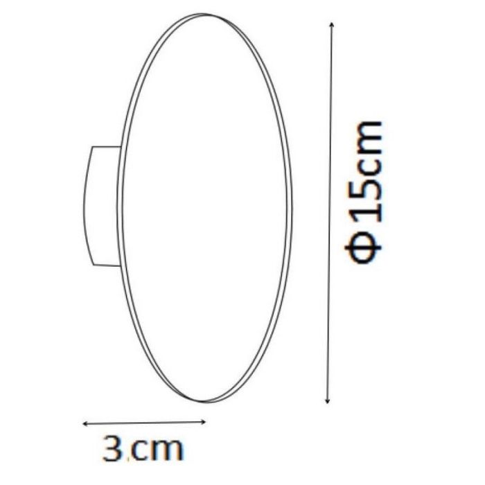 Applique da parete moderna bianca, Eklyps, 6W, 3000K LED