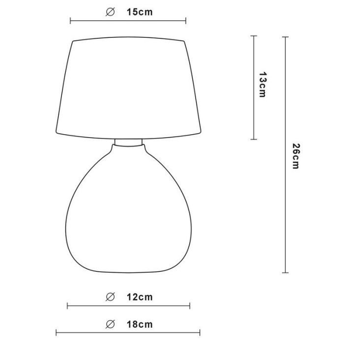 Lampada da tavolo in ceramica beige, Ramzi, con interruttore