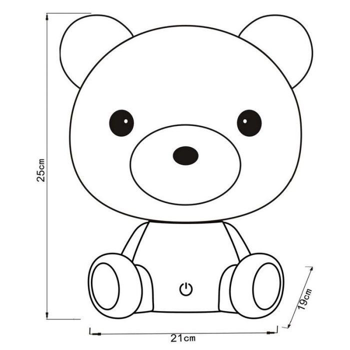 Lampada da tavolo per bambini bianca, Dodo Bear, 3W, 3000K LED