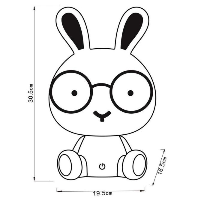 Lampada da tavolo per bambini rosa, Dodo Rabbit, 3W, 4000K LED