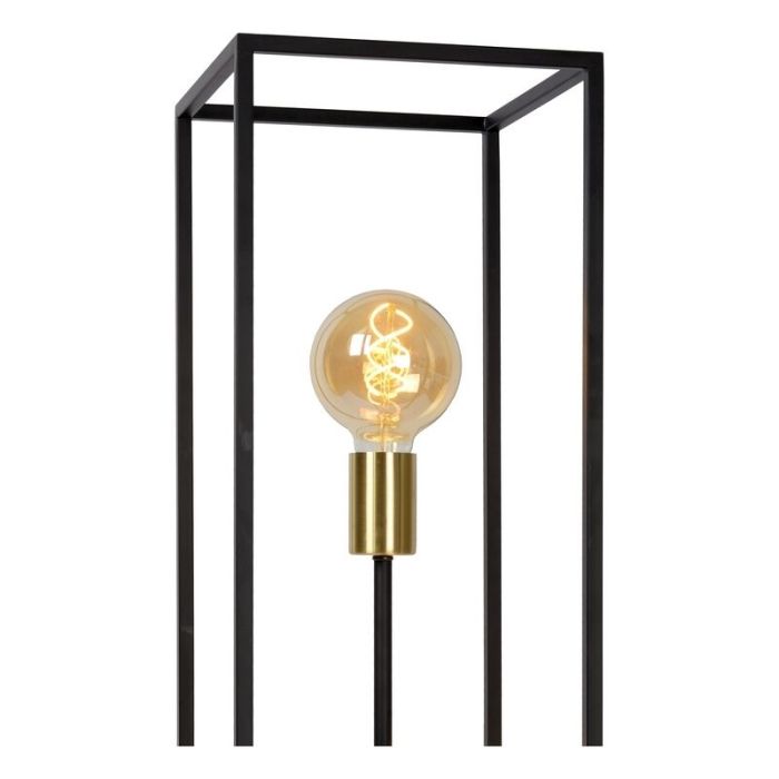 Lampada da terra moderna dorata, Ruben, con interruttore