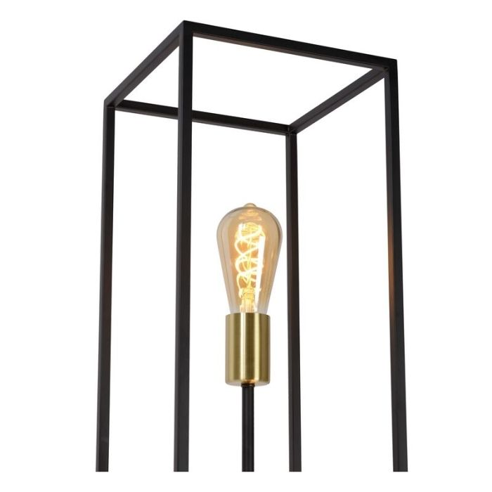 Lampada da terra moderna dorata, Ruben, con interruttore