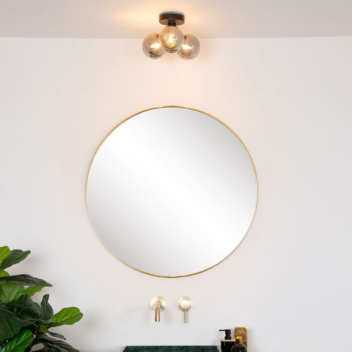 Lampada da soffitto da bagno moderna nera, Trudy, IP44