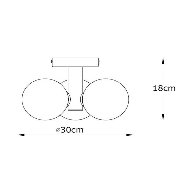 Lampada da soffitto da bagno moderna nera, Trudy, IP44