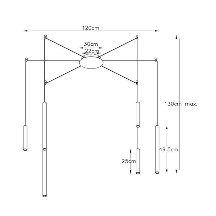 Lampada a sospensione moderna nera, Lorenz, 4W, 3000K LED