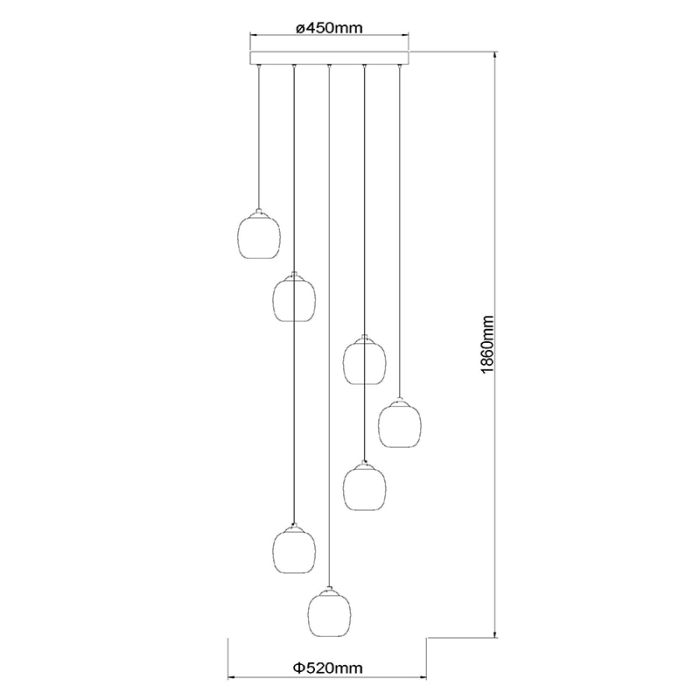 Lampada a sospensione moderna grigia, Tamino, 7W, 3000K LED