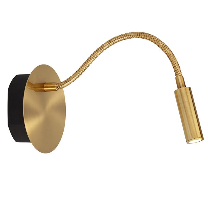Lampada per camera da letto moderna dorata, Jolijn, 2W, 3000K LED, con interruttore