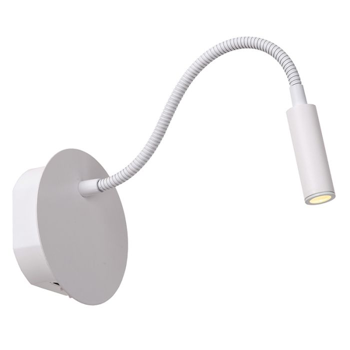 Lampada per camera da letto moderna bianca, Jolijn, 2W, 3000K LED, con interruttore