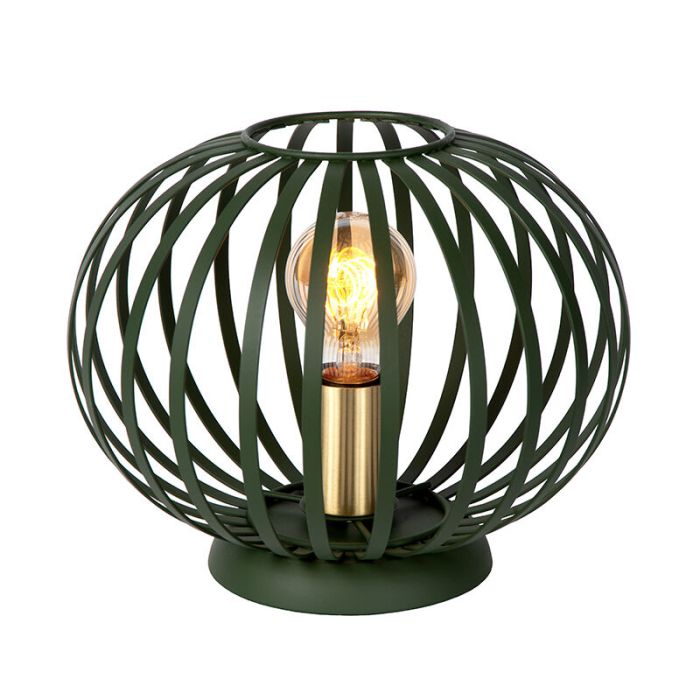 Lampada da tavolo moderna verde, Manuela, con interruttore