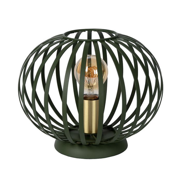 Lampada da tavolo moderna verde, Manuela, con interruttore