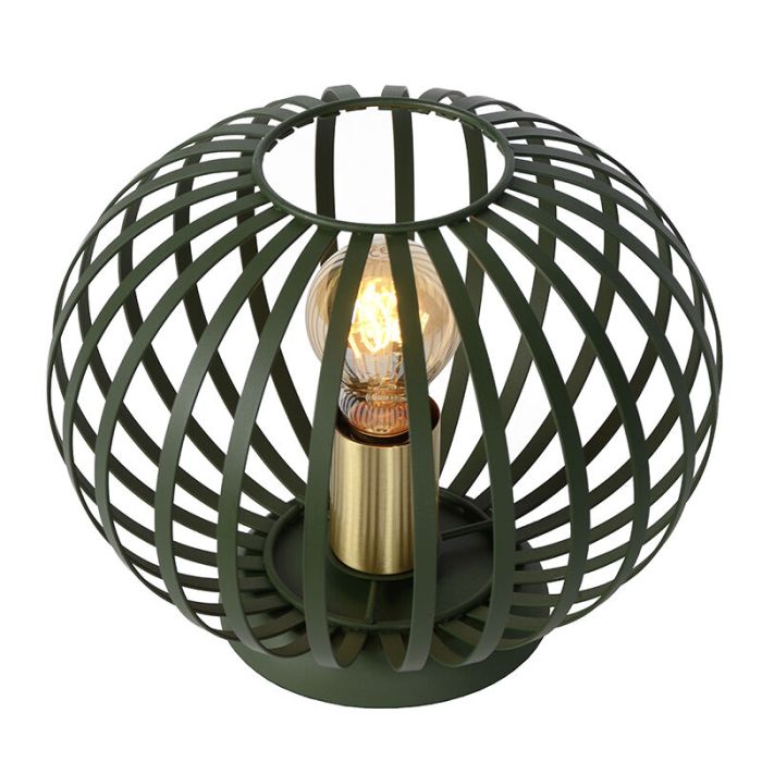 Lampada da tavolo moderna verde, Manuela, con interruttore