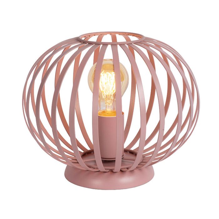 Lampada da tavolo moderna rosa, Merlina, con interruttore