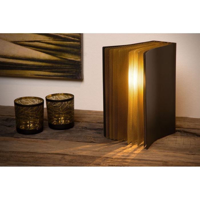 Lampada da tavolo retrò dorata, Extravaganza Livret, con interruttore