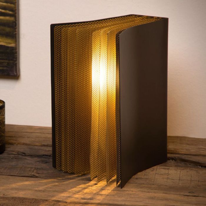 Lampada da tavolo retrò dorata, Extravaganza Livret, con interruttore