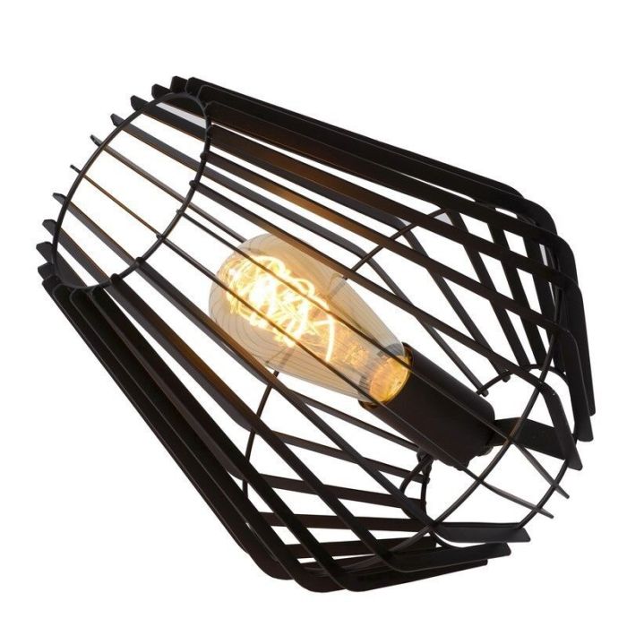 Lampada da tavolo moderna nera, Reda, con interruttore
