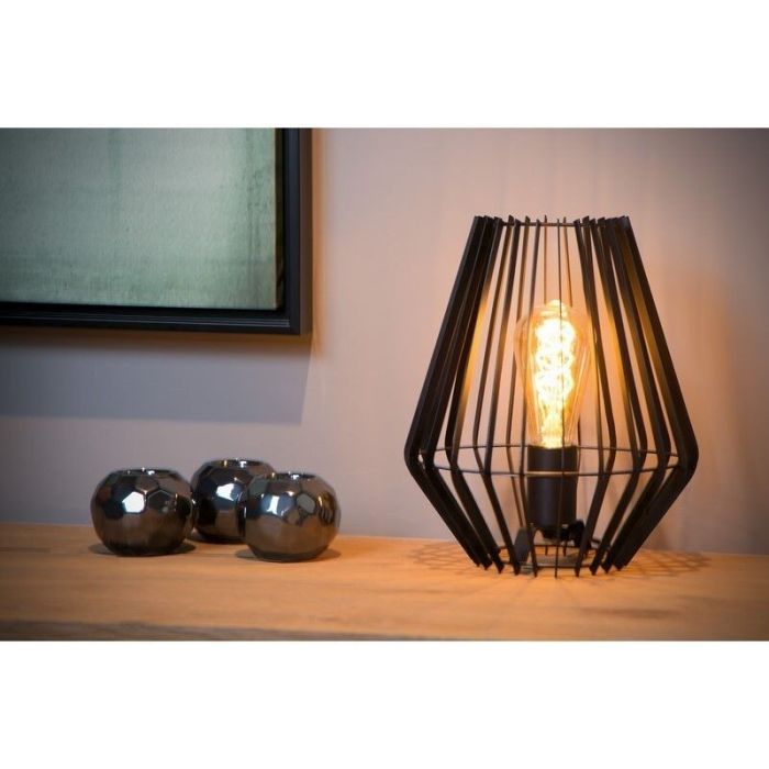 Lampada da tavolo moderna nera, Reda, con interruttore