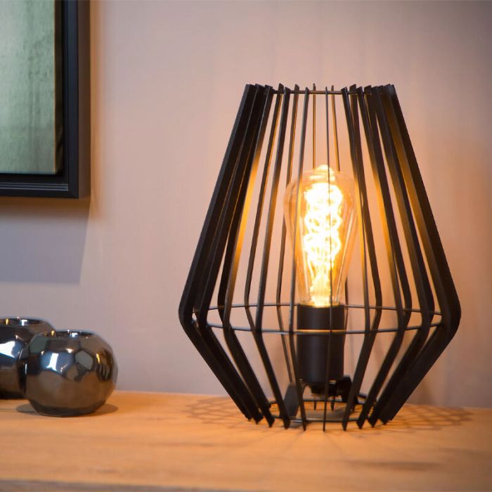 Lampada da tavolo moderna nera, Reda, con interruttore
