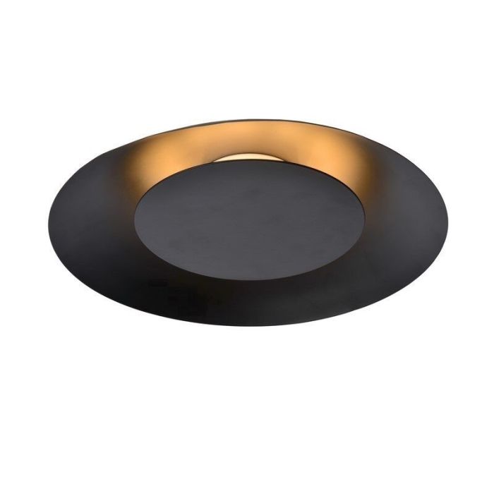 Plafoniera moderna nera, Foskal, 12W, 2700K LED