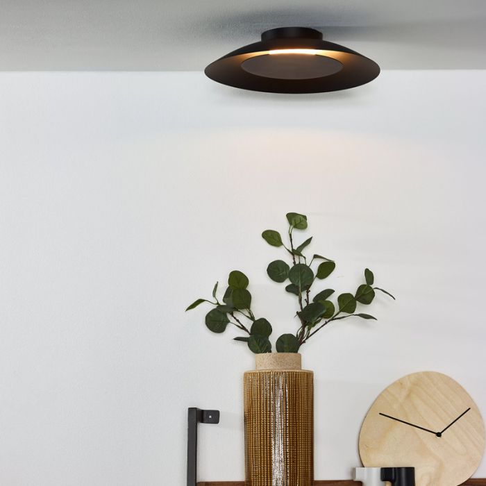 Plafoniera moderna nera, Foskal, 12W, 2700K LED