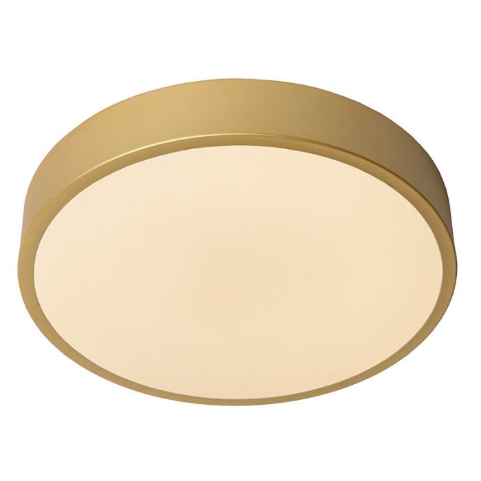 Plafoniera moderna dorata, Unar, 18W, 2700K LED, dimmer in 3 fasi