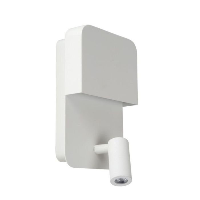 Applique da parete moderna bianca, Boxer, 5W, 3000K LED, con interruttore
