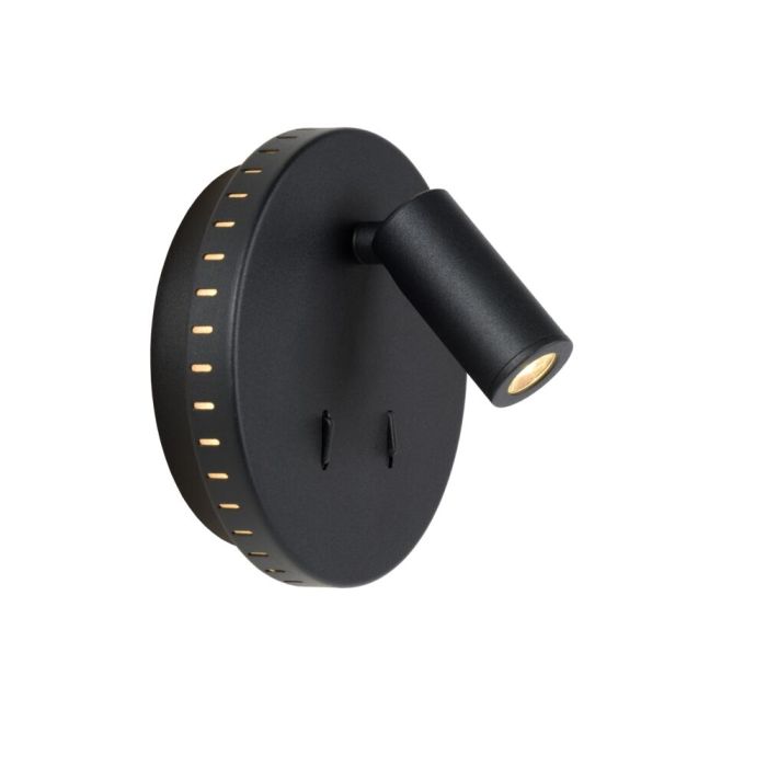 Applique da parete moderna nera, Bentjer, 6W, 3000K LED, con interruttore