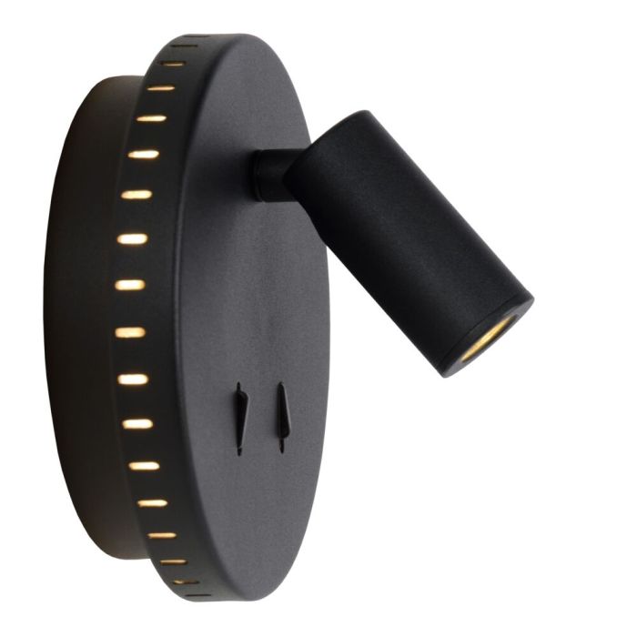 Applique da parete moderna nera, Bentjer, 6W, 3000K LED, con interruttore