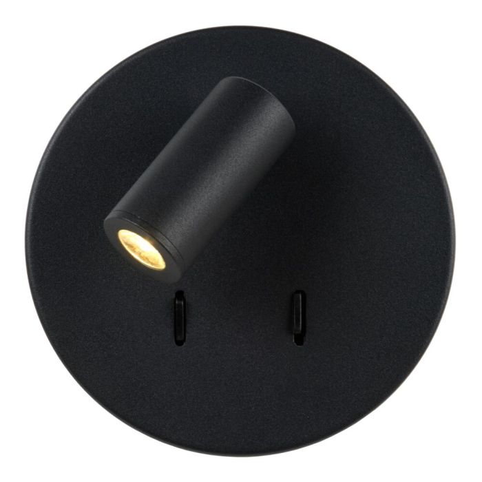 Applique da parete moderna nera, Bentjer, 6W, 3000K LED, con interruttore