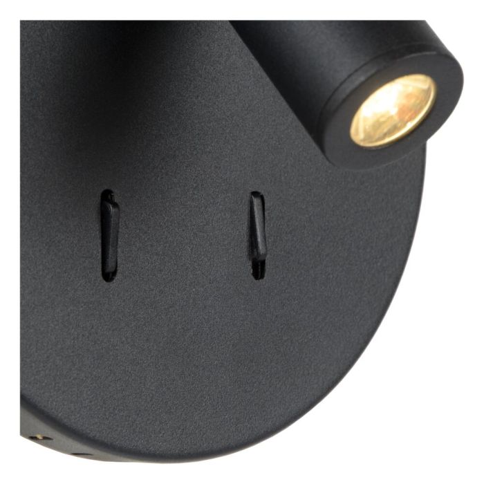 Applique da parete moderna nera, Bentjer, 6W, 3000K LED, con interruttore