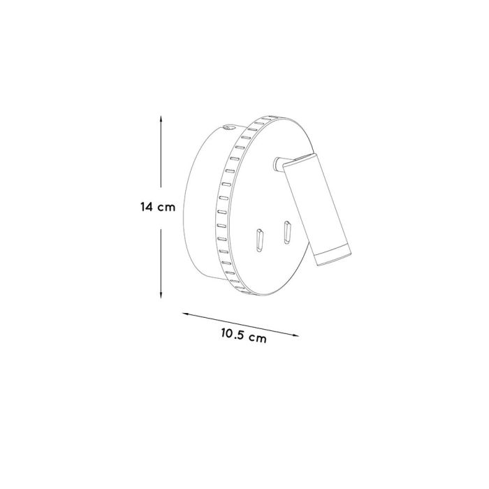 Applique da parete moderna nera, Bentjer, 6W, 3000K LED, con interruttore